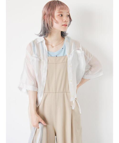 ehka sopo（エヘカソポ）の「配色ステッチサロペット（サロペット/オーバーオール・レディース・ブラック/ベージュ/モカ・F）」の15枚目の写真