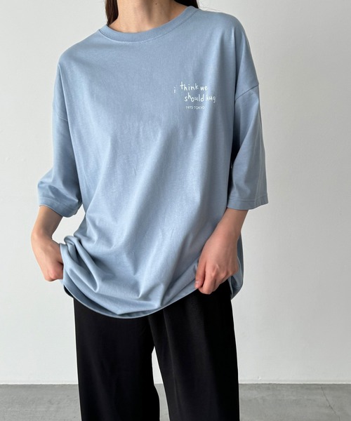 CANAL JEAN(キャナルジーン)の「1975 TOKYO SHOULD HUG半袖Tシャツ(Tシャツ/カットソー・レディース・ブルー/ホワイト/ブラック・LARGE/X-LARGE)」の10枚目の写真