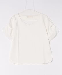 12Twelve Agenda | ハートネック異素材タックスリーブカットソープルオーバー(Tシャツ/カットソー)