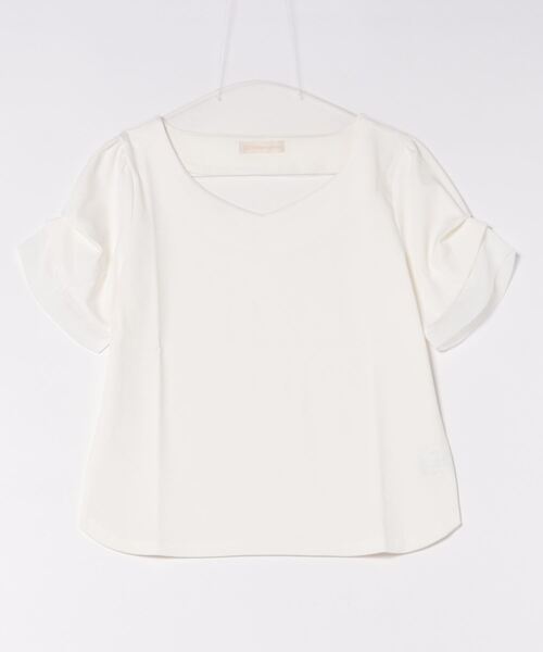 12Twelve Agenda(トゥエルブ アジェンダ)の「ハートネック異素材タックスリーブカットソープルオーバー(Tシャツ/カットソー・レディース・ネイビー/オフホワイト/ブルー/ブラック・M)」の1枚目の写真
