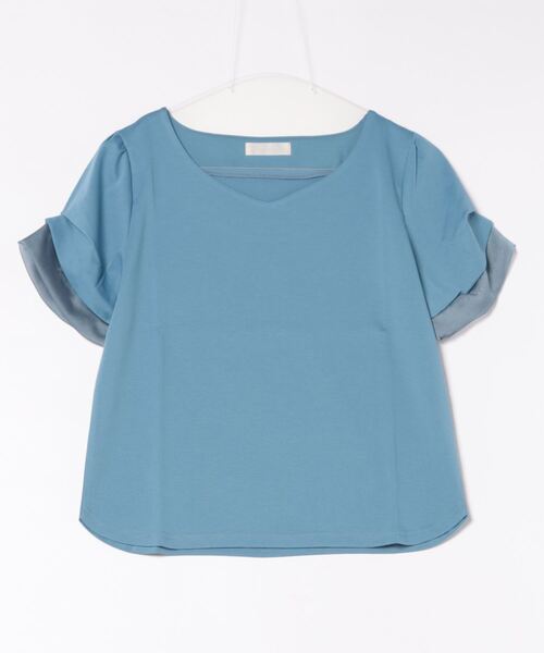 12Twelve Agenda(トゥエルブ アジェンダ)の「ハートネック異素材タックスリーブカットソープルオーバー(Tシャツ/カットソー・レディース・ネイビー/オフホワイト/ブルー/ブラック・M)」の4枚目の写真