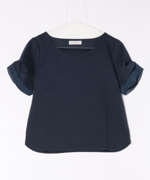 12Twelve Agenda(トゥエルブ アジェンダ)の「ハートネック異素材タックスリーブカットソープルオーバー(Tシャツ/カットソー・レディース・ネイビー/オフホワイト/ブルー/ブラック・M)」の14枚目の写真