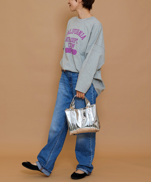 HELOYSE(エロイーズ)の「【HELOYSE/エロイーズ】boxy mirror tote:トートバッグ(トートバッグ・レディース・シルバー/ブラック・FREE)」の8枚目の写真