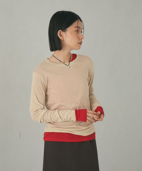 tシャツ 「EMMEL REFINES」EM クルーネック ロングスリーブ Tシャツ レディース EMMEL REFINES＞EM クルーネック ロングスリーブ Tシャツ