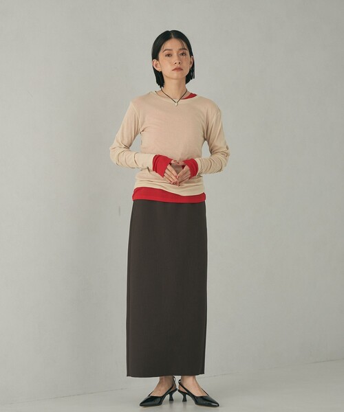 EMMEL REFINES(エメルリファインズ)の「<EMMEL REFINES>EM フライス クルーネック ロングスリーブ Tシャツ(Tシャツ/カットソー・レディース・ブラック/ホワイト/その他1/クリーム/レッド・FREE)」の15枚目の写真