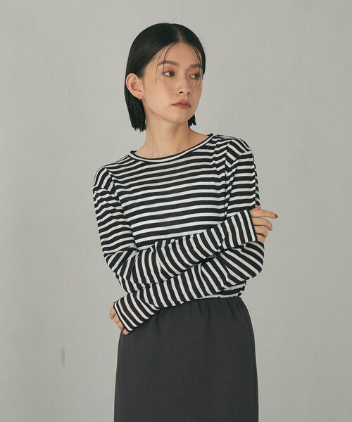 EMMEL REFINES(エメルリファインズ)の「<EMMEL REFINES>EM フライス クルーネック ロングスリーブ Tシャツ(Tシャツ/カットソー・レディース・ブラック/ホワイト/その他1/クリーム/レッド・FREE)」の16枚目の写真