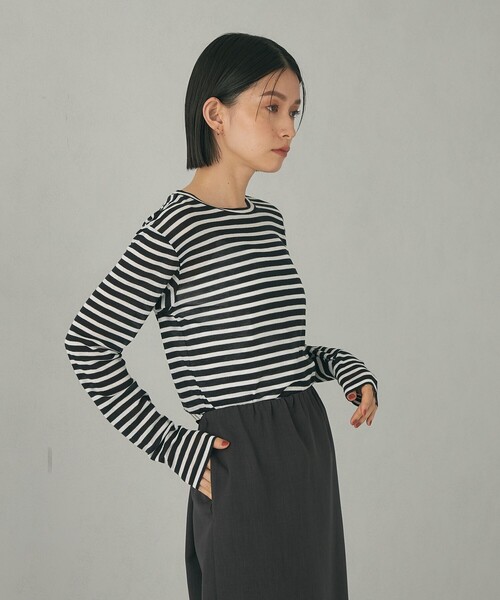 tシャツ 「EMMEL REFINES」EM クルーネック ロングスリーブ Tシャツ レディース EMMEL REFINES＞EM クルーネック ロングスリーブ Tシャツ