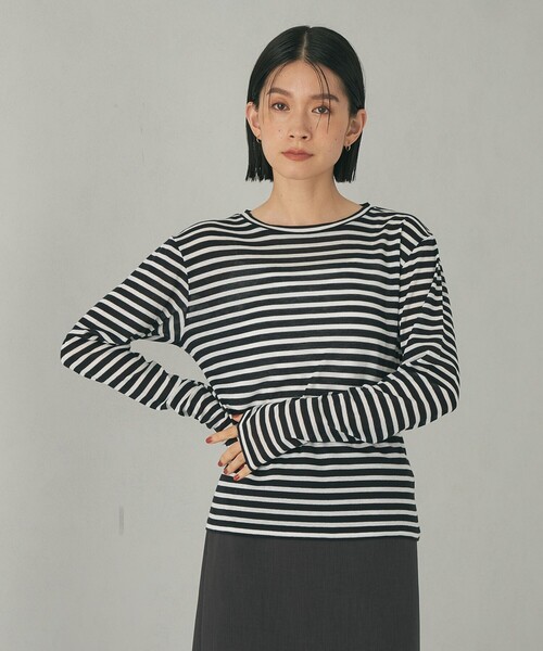 EMMEL REFINES(エメルリファインズ)の「<EMMEL REFINES>EM フライス クルーネック ロングスリーブ Tシャツ(Tシャツ/カットソー・レディース・ブラック/ホワイト/その他1/クリーム/レッド・FREE)」の21枚目の写真