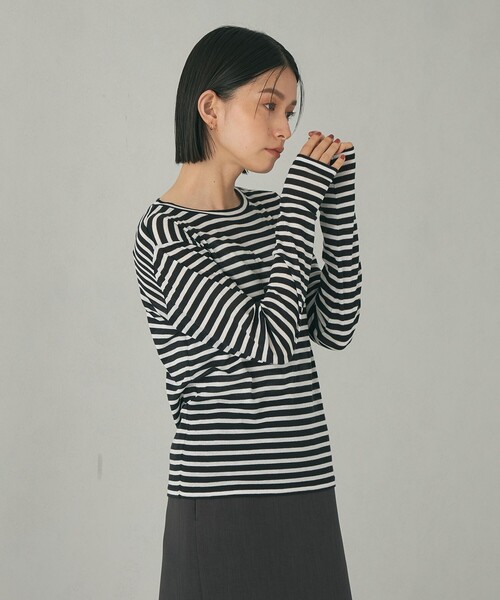 tシャツ 「EMMEL REFINES」EM クルーネック ロングスリーブ Tシャツ レディース EMMEL REFINES（エメルリファインズ）の「＜EMMEL REFINES＞EM