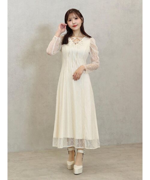 EATME（イートミー）の「ダブルリボンレースワンピース（ワンピース・レディース・ブラック/ピンク/アイボリー・SMALL/MEDIUM）」の7枚目の写真