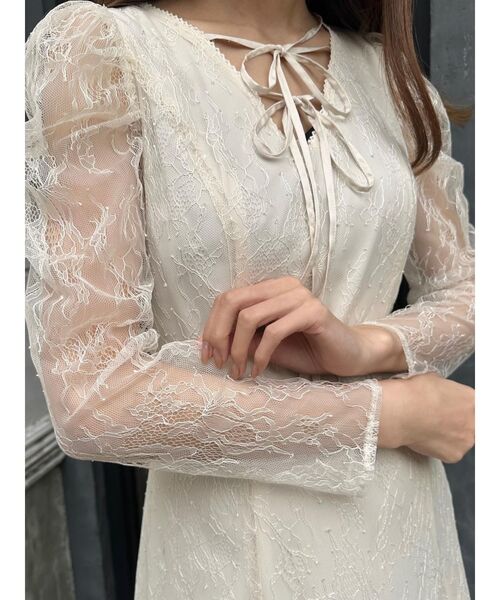 EATME（イートミー）の「ダブルリボンレースワンピース（ワンピース・レディース・ブラック/ピンク/アイボリー・SMALL/MEDIUM）」の10枚目の写真