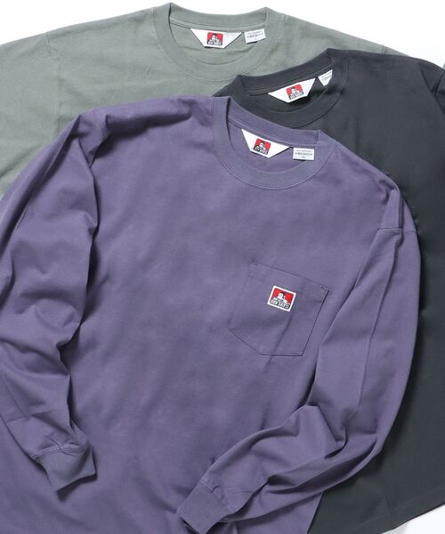 BEN DAVIS/WHITE LABEL(ベンデイビス ホワイトラベル)の「【BEN DAVIS(ベンデイビス)】L/S POCKET TEE REG / レギュラーシルエット 長袖 ロンT ブランドネーム ポケット付き(Tシャツ/カットソー・メンズ・チャコール/パープル/ホワイト/ブラック/グレー系その他/カーキ/アッシュグレー/グリーン系その他4・SMALL/MEDIUM/LARGE/X-LARGE)」の8枚目の写真