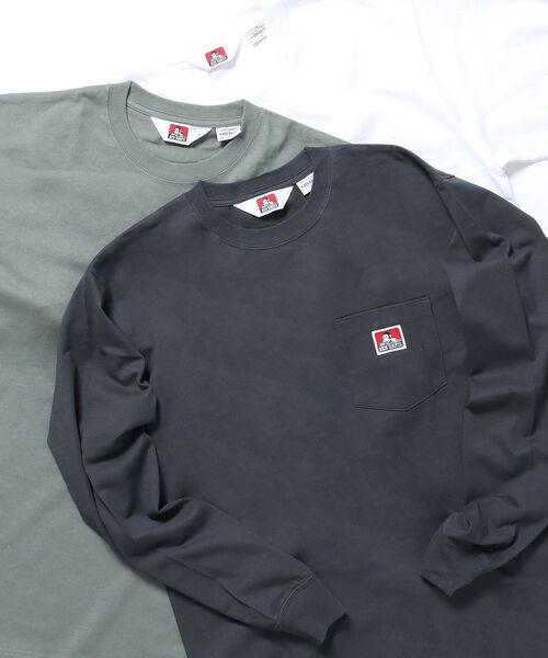 BEN DAVIS/WHITE LABEL(ベンデイビス ホワイトラベル)の「【BEN DAVIS(ベンデイビス)】L/S POCKET TEE REG / レギュラーシルエット 長袖 ロンT ブランドネーム ポケット付き(Tシャツ/カットソー・メンズ・チャコール/パープル/ホワイト/ブラック/グレー系その他/カーキ/アッシュグレー/グリーン系その他4・SMALL/MEDIUM/LARGE/X-LARGE)」の5枚目の写真