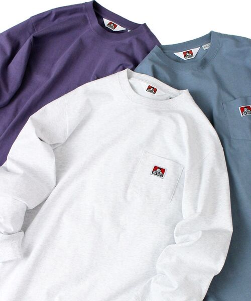 BEN DAVIS/WHITE LABEL(ベンデイビス ホワイトラベル)の「【BEN DAVIS(ベンデイビス)】L/S POCKET TEE REG / レギュラーシルエット 長袖 ロンT ブランドネーム ポケット付き(Tシャツ/カットソー・メンズ・チャコール/パープル/ホワイト/ブラック/グレー系その他/カーキ/アッシュグレー/グリーン系その他4・SMALL/MEDIUM/LARGE/X-LARGE)」の3枚目の写真