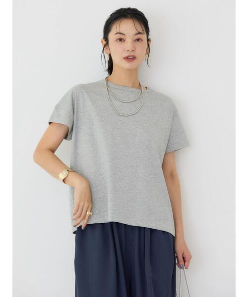 AMERICAN HOLIC（アメリカンホリック）の「接触冷感ショートスリーブカットプルオーバー（Tシャツ/カットソー・レディース・ネイビー/その他7/アイボリー/グレー系その他・L/M）」の7枚目の写真