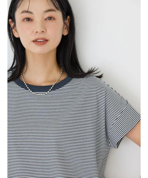 AMERICAN HOLIC（アメリカンホリック）の「接触冷感ショートスリーブカットプルオーバー（Tシャツ/カットソー・レディース・ネイビー/その他7/アイボリー/グレー系その他・L/M）」の11枚目の写真