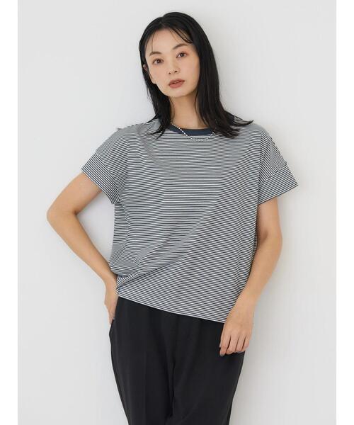 AMERICAN HOLIC（アメリカンホリック）の「接触冷感ショートスリーブカットプルオーバー（Tシャツ/カットソー・レディース・ネイビー/その他7/アイボリー/グレー系その他・L/M）」の12枚目の写真