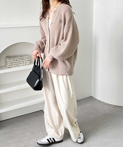 GeeRA（ジーラ）の「【高身長･大きいサイズ対応/5サイズ展開】ハイウエスト2タックワイドスラックスパンツ（スラックス・レディース・ブラック/アイボリー/チャコール/ベージュ/モカ・SMALL/MEDIUM/LARGE/X-LARGE/XX-LARGE）」の8枚目の写真