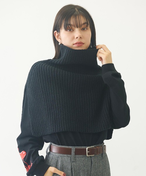MILKFED.（ミルクフェド）の「KNITTED NECK WARMER（ネックウォーマー/スヌード・レディース・ブラック/アッシュ/ベージュ・ONE SIZE）」の2枚目の写真
