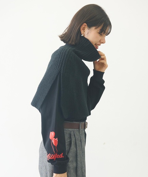 MILKFED.（ミルクフェド）の「KNITTED NECK WARMER（ネックウォーマー/スヌード・レディース・ブラック/アッシュ/ベージュ・ONE SIZE）」の16枚目の写真