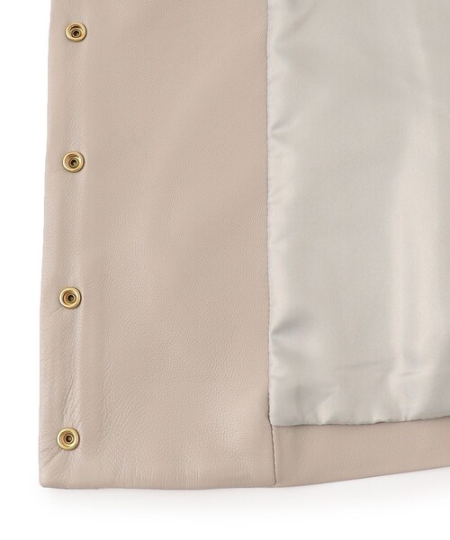 23区 ノーカラーラムレザージャケット Lサイズ ベージュ 羊革 23区 ノーカラーラムレザージャケット Lサイズ ベージュ 羊革