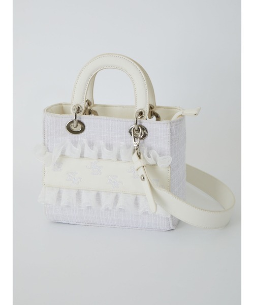 Ank Rouge(アンクルージュ)の「モノグラムツイードBAG(ショルダーバッグ・レディース・ホワイト/ピンク/ブルー/ブラック・FREE)」の2枚目の写真
