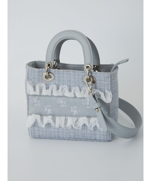 Ank Rouge(アンクルージュ)の「モノグラムツイードBAG(ショルダーバッグ・レディース・ホワイト/ピンク/ブルー/ブラック・FREE)」の1枚目の写真