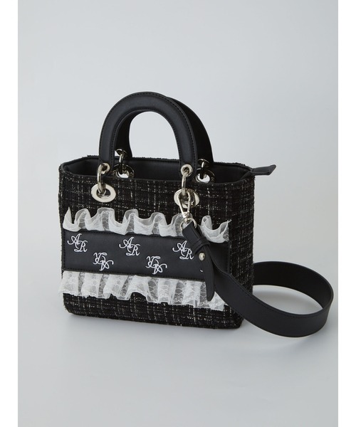Ank Rouge(アンクルージュ)の「モノグラムツイードBAG(ショルダーバッグ・レディース・ホワイト/ピンク/ブルー/ブラック・FREE)」の8枚目の写真
