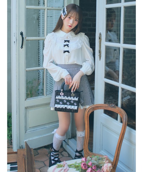 Ank Rouge(アンクルージュ)の「モノグラムツイードBAG(ショルダーバッグ・レディース・ホワイト/ピンク/ブルー/ブラック・FREE)」の16枚目の写真