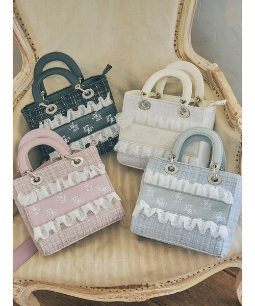 Ank Rouge(アンクルージュ)の「モノグラムツイードBAG(ショルダーバッグ・レディース・ホワイト/ピンク/ブルー/ブラック・FREE)」の20枚目の写真