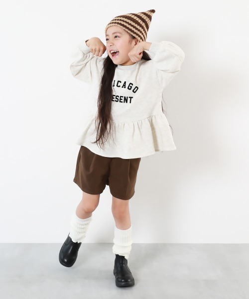 devirock(デビロック)の「洗える ざっくり編み 猫耳 ニットキャップ(ニットキャップ/ビーニー・キッズ・スミクロ/ブラウン/ライラック・M/L)」の6枚目の写真