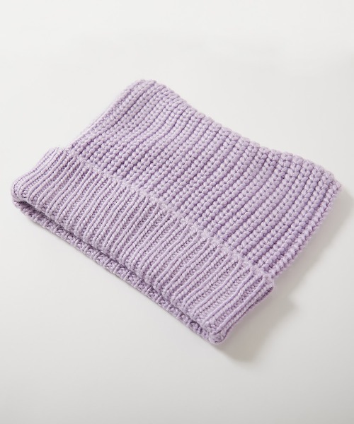 devirock(デビロック)の「洗える ざっくり編み 猫耳 ニットキャップ(ニットキャップ/ビーニー・キッズ・スミクロ/ブラウン/ライラック・M/L)」の8枚目の写真