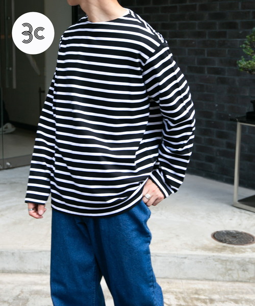 FORK&SPOON(フォークアンドスプーン)の「FORK&SPOON ボートネックボーダー(Tシャツ/カットソー・メンズ・ホワイト系その他/レッド系その他/ベージュ系その他/ブルー系その他・3/4/5)」の2枚目の写真