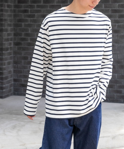 FORK&SPOON(フォークアンドスプーン)の「FORK&SPOON ボートネックボーダー(Tシャツ/カットソー・メンズ・ホワイト系その他/レッド系その他/ベージュ系その他/ブルー系その他・3/4/5)」の5枚目の写真