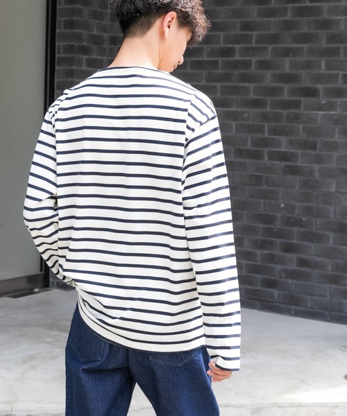 FORK&SPOON(フォークアンドスプーン)の「FORK&SPOON ボートネックボーダー(Tシャツ/カットソー・メンズ・ホワイト系その他/レッド系その他/ベージュ系その他/ブルー系その他・3/4/5)」の7枚目の写真