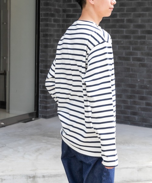 FORK&SPOON(フォークアンドスプーン)の「FORK&SPOON ボートネックボーダー(Tシャツ/カットソー・メンズ・ホワイト系その他/レッド系その他/ベージュ系その他/ブルー系その他・3/4/5)」の8枚目の写真