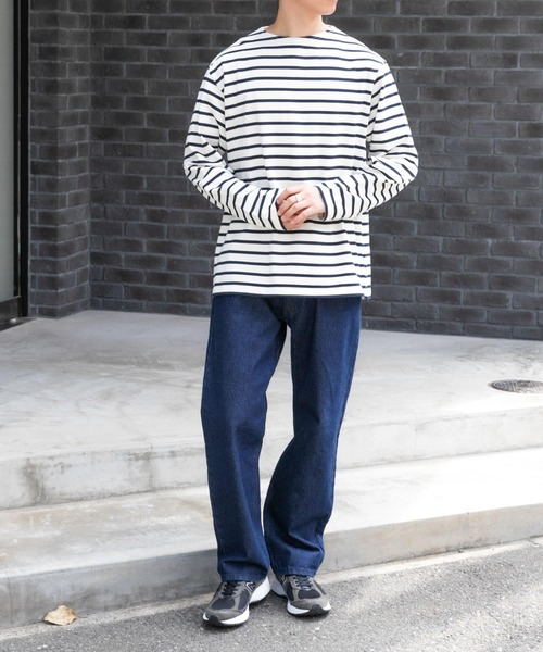 FORK&SPOON(フォークアンドスプーン)の「FORK&SPOON ボートネックボーダー(Tシャツ/カットソー・メンズ・ホワイト系その他/レッド系その他/ベージュ系その他/ブルー系その他・3/4/5)」の9枚目の写真