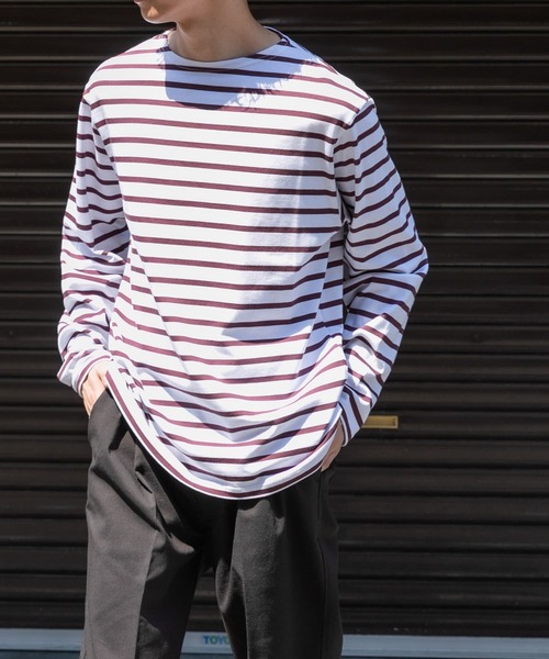 FORK&SPOON(フォークアンドスプーン)の「FORK&SPOON ボートネックボーダー(Tシャツ/カットソー・メンズ・ホワイト系その他/レッド系その他/ベージュ系その他/ブルー系その他・3/4/5)」の10枚目の写真