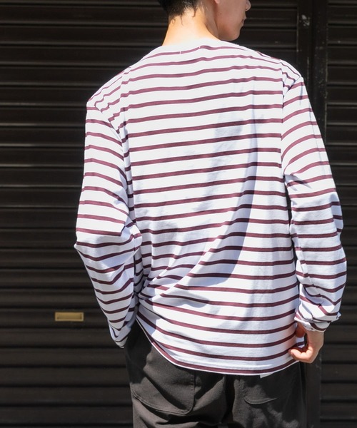 FORK&SPOON(フォークアンドスプーン)の「FORK&SPOON ボートネックボーダー(Tシャツ/カットソー・メンズ・ホワイト系その他/レッド系その他/ベージュ系その他/ブルー系その他・3/4/5)」の12枚目の写真