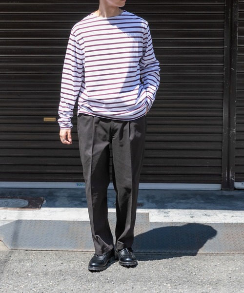 FORK&SPOON(フォークアンドスプーン)の「FORK&SPOON ボートネックボーダー(Tシャツ/カットソー・メンズ・ホワイト系その他/レッド系その他/ベージュ系その他/ブルー系その他・3/4/5)」の14枚目の写真