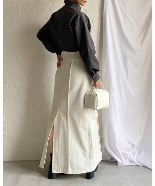 She's Closet(シーズクローゼット)の「長袖ショート丈クロップドドロストギャザーシャーリングリボンシャツブラウス(シャツ/ブラウス・レディース・ブルー/ブラック/ホワイト/チャコールグレー・FREE)」の19枚目の写真