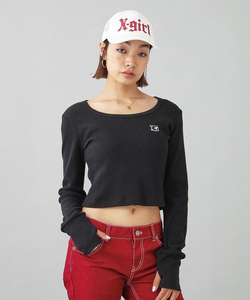 tシャツ CUT OUT L/S COMPACT TOP レディース SLY | COMPACT LOGO Tシャツ (Tシャツ・カットソー(半袖