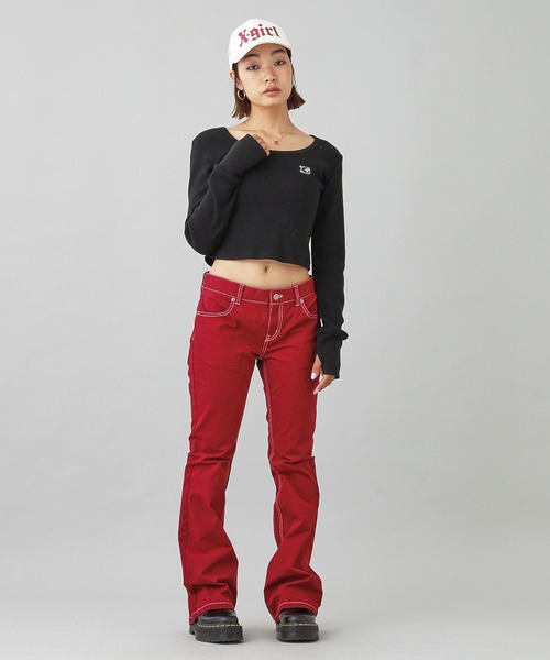 X-girl（エックスガール）の「THERMAL COMPACT L/S TOP（Tシャツ/カットソー・レディース・ホワイト/ブラック・S/M）」の20枚目の写真