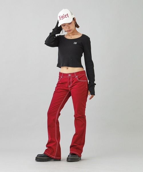 X-girl（エックスガール）の「THERMAL COMPACT L/S TOP（Tシャツ