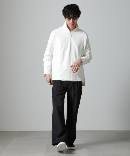 NANO universe（ナノユニバース）の「ブークレジャガード ハーフZIP 長袖（Tシャツ/カットソー・メンズ・ホワイト/ブラック/グレー・M/L）」の22枚目の写真