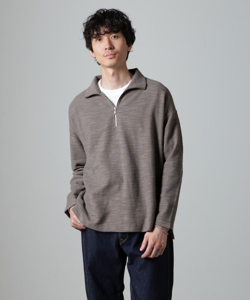 NANO universe（ナノユニバース）の「ブークレジャガード ハーフZIP 長袖（Tシャツ/カットソー・メンズ・ホワイト/ブラック/グレー・M/L）」の11枚目の写真