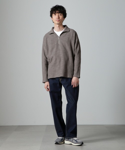 NANO universe（ナノユニバース）の「ブークレジャガード ハーフZIP 長袖（Tシャツ/カットソー・メンズ・ホワイト/ブラック/グレー・M/L）」の10枚目の写真