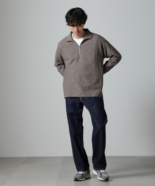 NANO universe（ナノユニバース）の「ブークレジャガード ハーフZIP 長袖（Tシャツ/カットソー・メンズ・ホワイト/ブラック/グレー・M/L）」の9枚目の写真