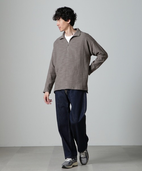 NANO universe（ナノユニバース）の「ブークレジャガード ハーフZIP 長袖（Tシャツ/カットソー・メンズ・ホワイト/ブラック/グレー・M/L）」の8枚目の写真