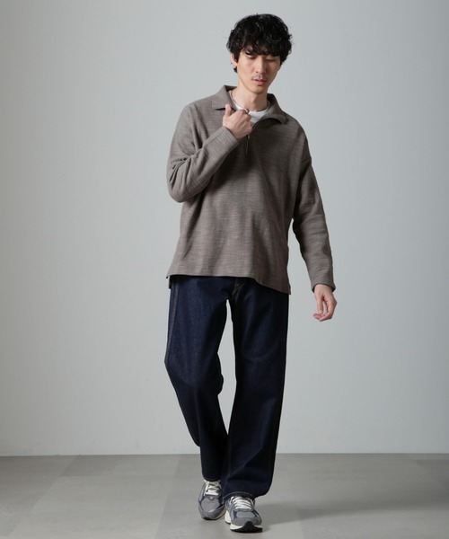 NANO universe（ナノユニバース）の「ブークレジャガード ハーフZIP 長袖（Tシャツ/カットソー・メンズ・ホワイト/ブラック/グレー・M/L）」の7枚目の写真